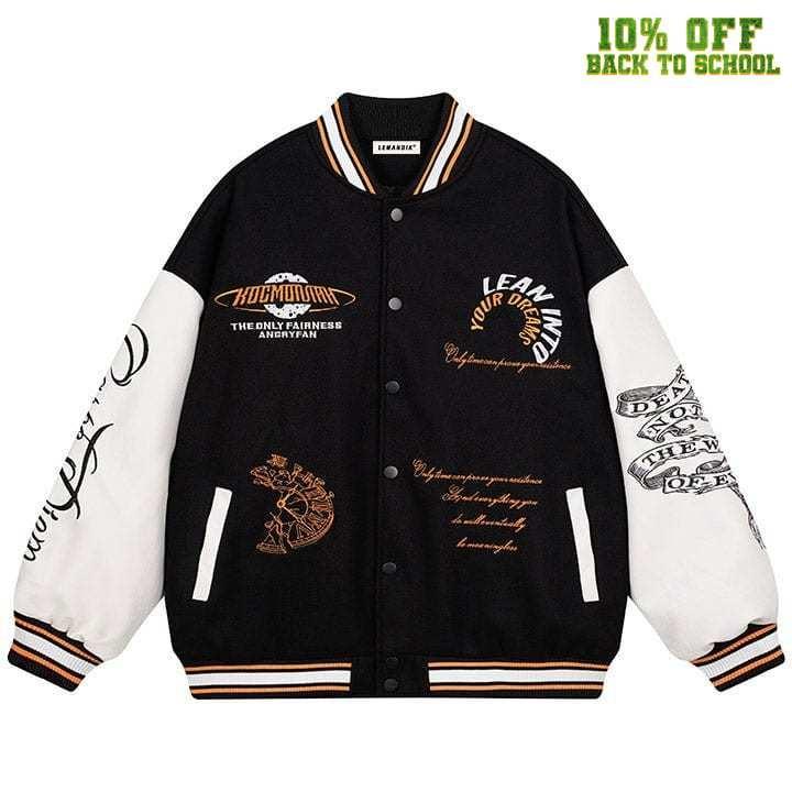 Tntwear® Letterman Varsity Jacket Broken Clock - tntwear1