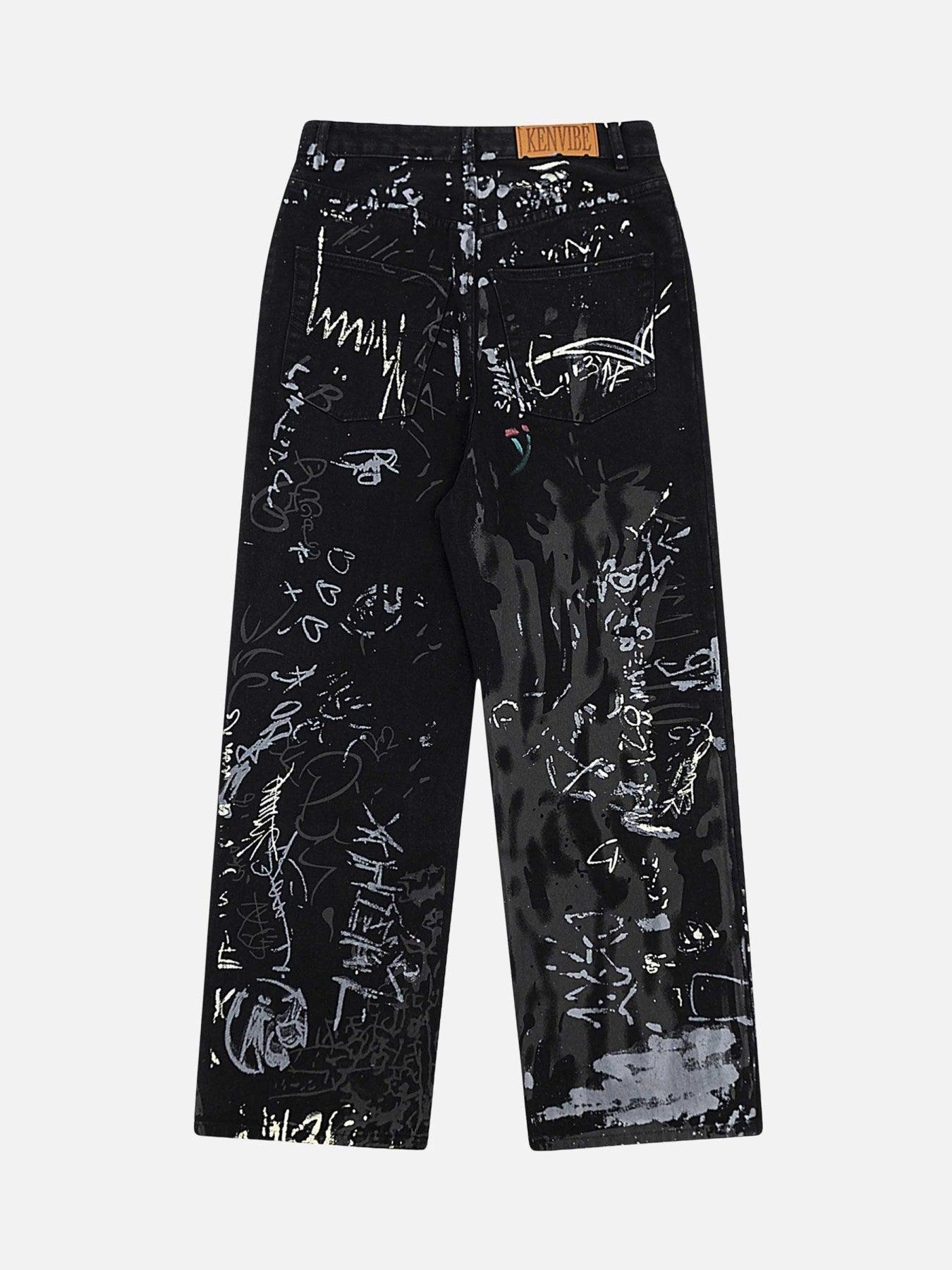 1984 American Graffiti Letter Print Jeans - 1914 - tntwear1