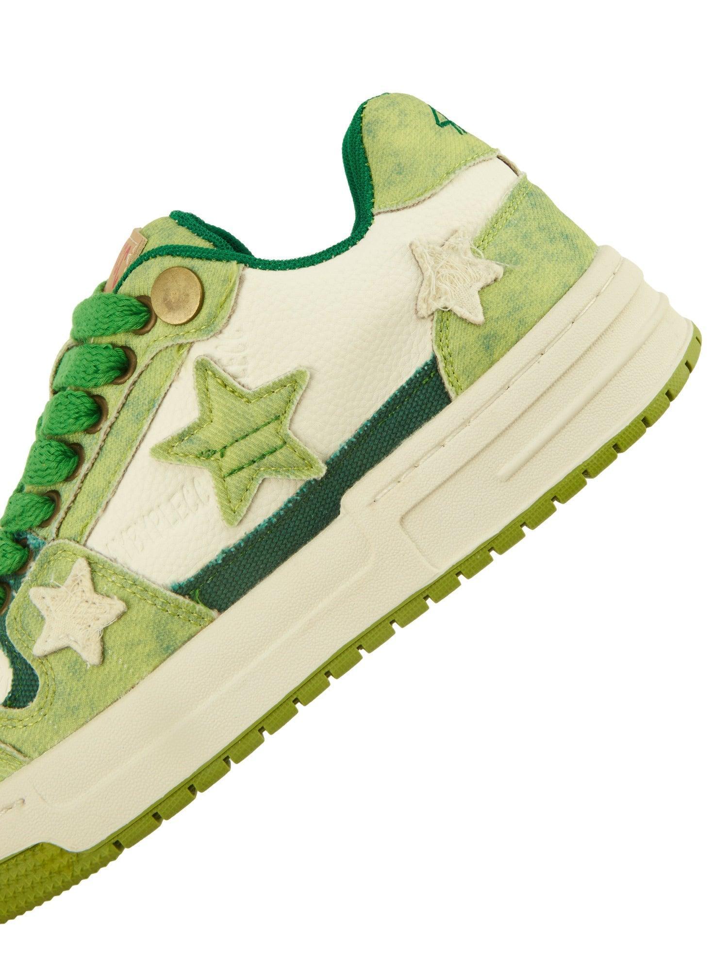 Avocado Green Star Chunky Sneakers - tntwear1