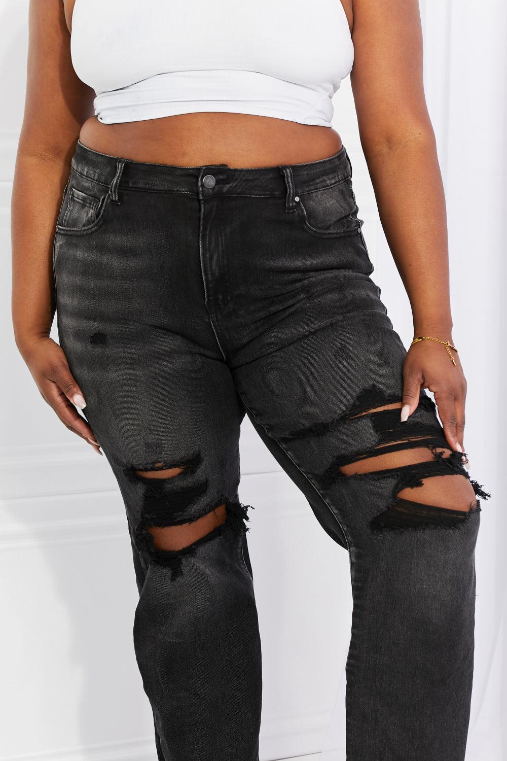 RISEN Full Size Lois Distressed Loose Fit Jeans - tntwear1