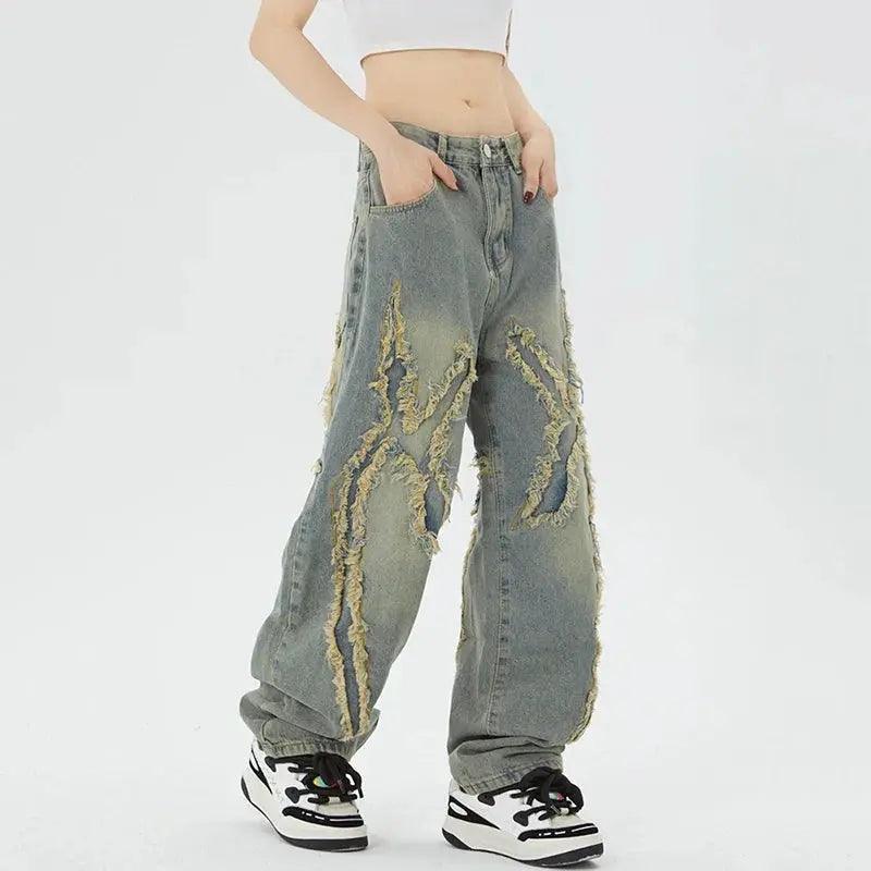 Crossed Retro Street Jeans - tntwear1