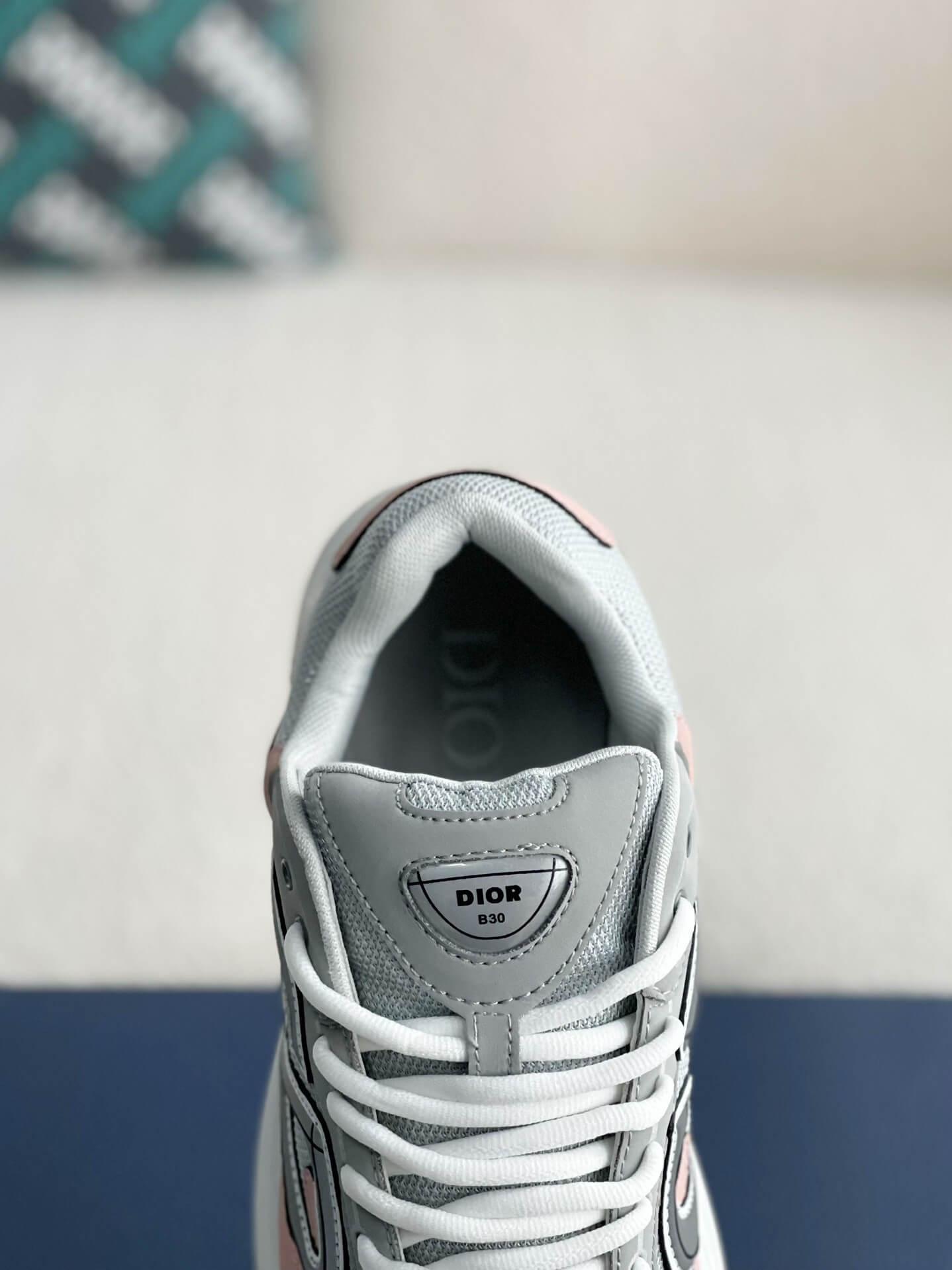 Dior B30 Grey Light Pink Sneakers - tntwear1