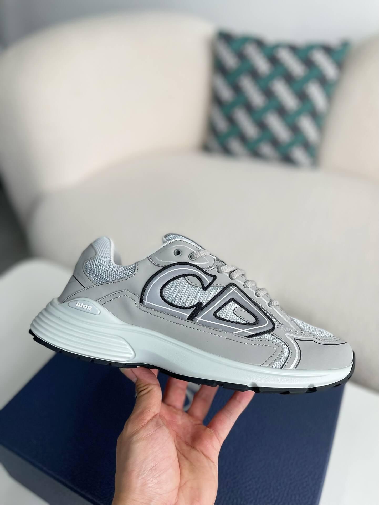 Dior B30 Sneaker Gray Mesh and Technical Fabric Trainer - tntwear1