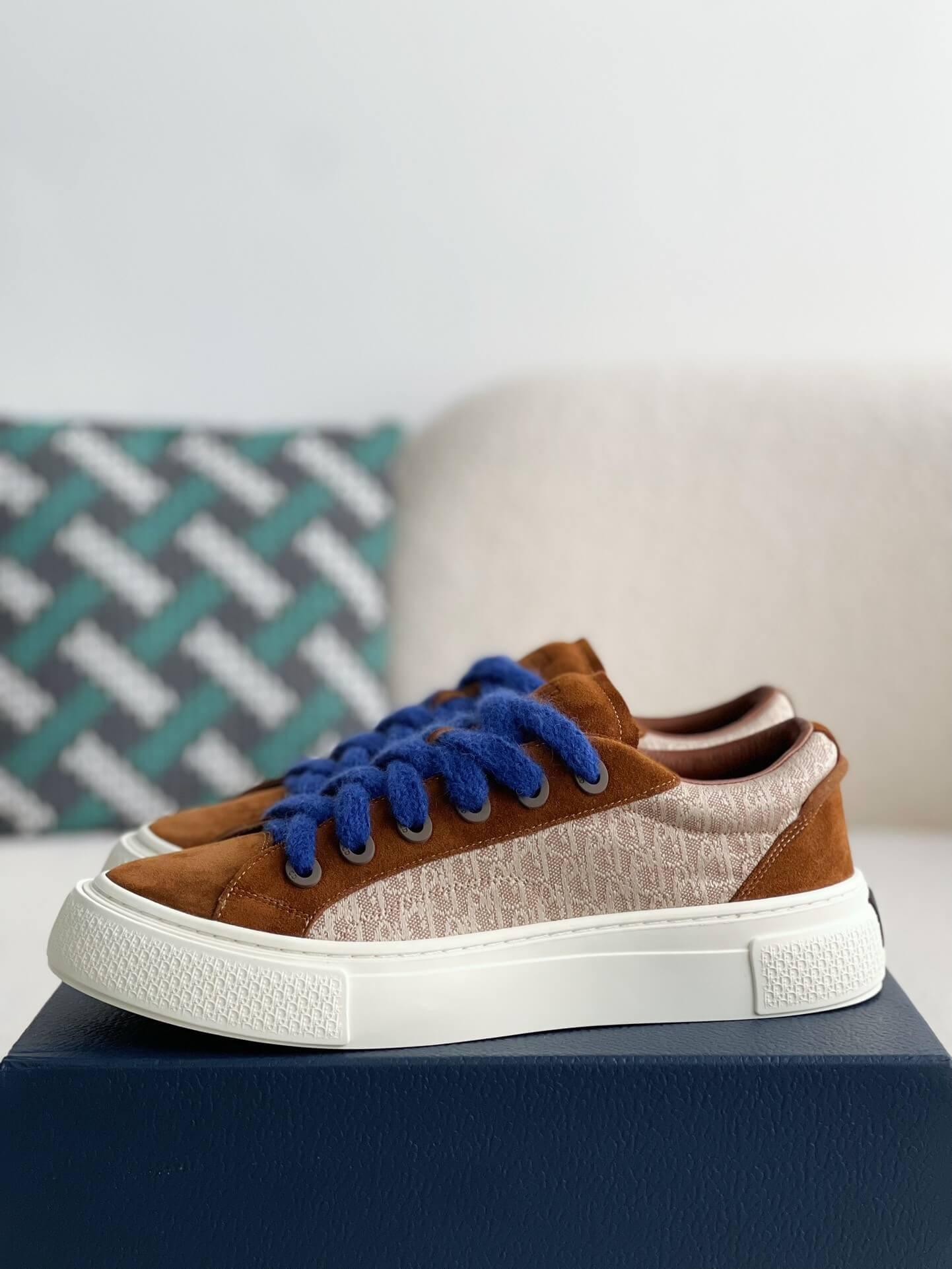 Dior B33 Cream Oblique Jacquard Brown Sneaker - tntwear1