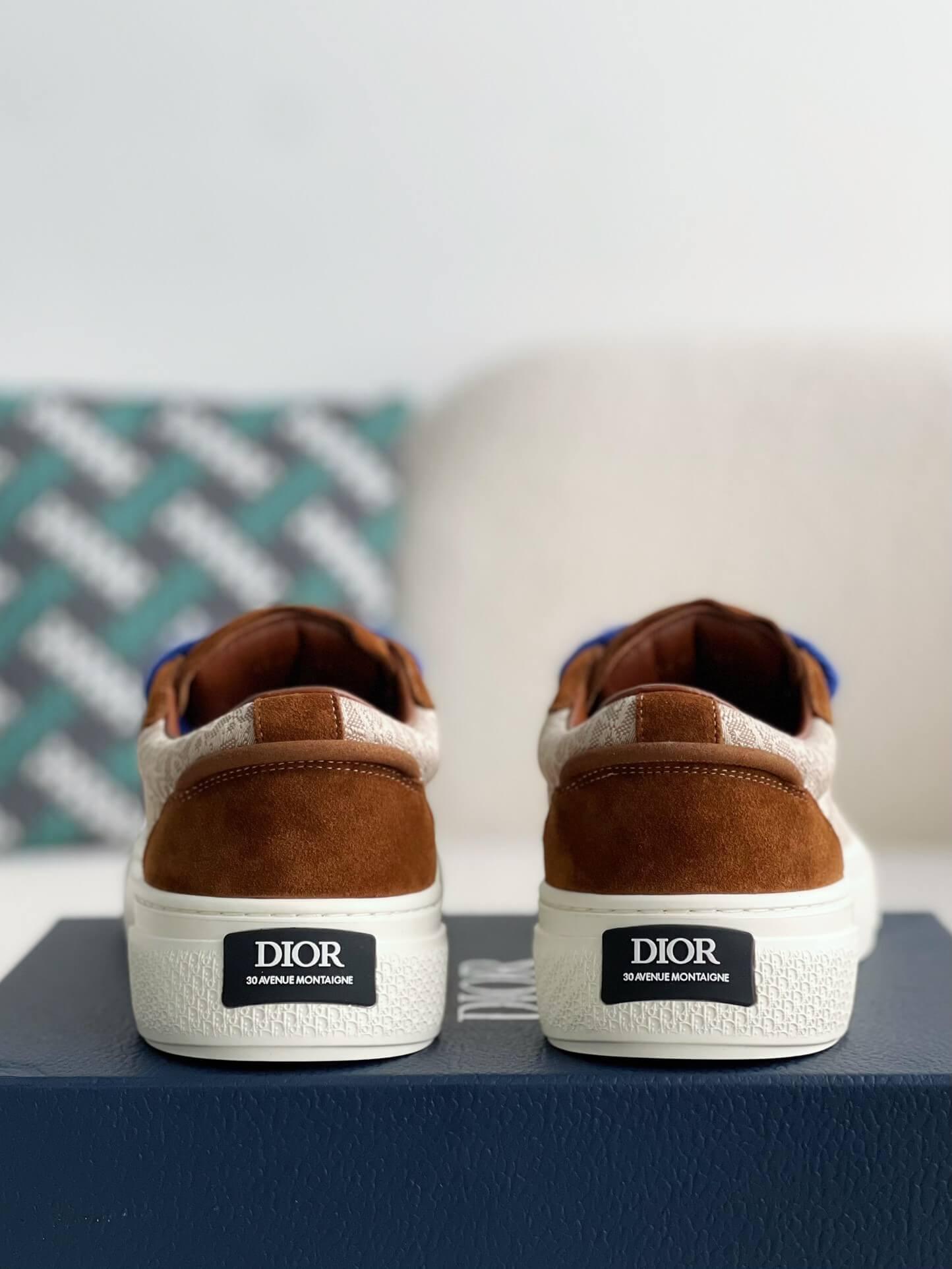 Dior B33 Cream Oblique Jacquard Brown Sneaker - tntwear1