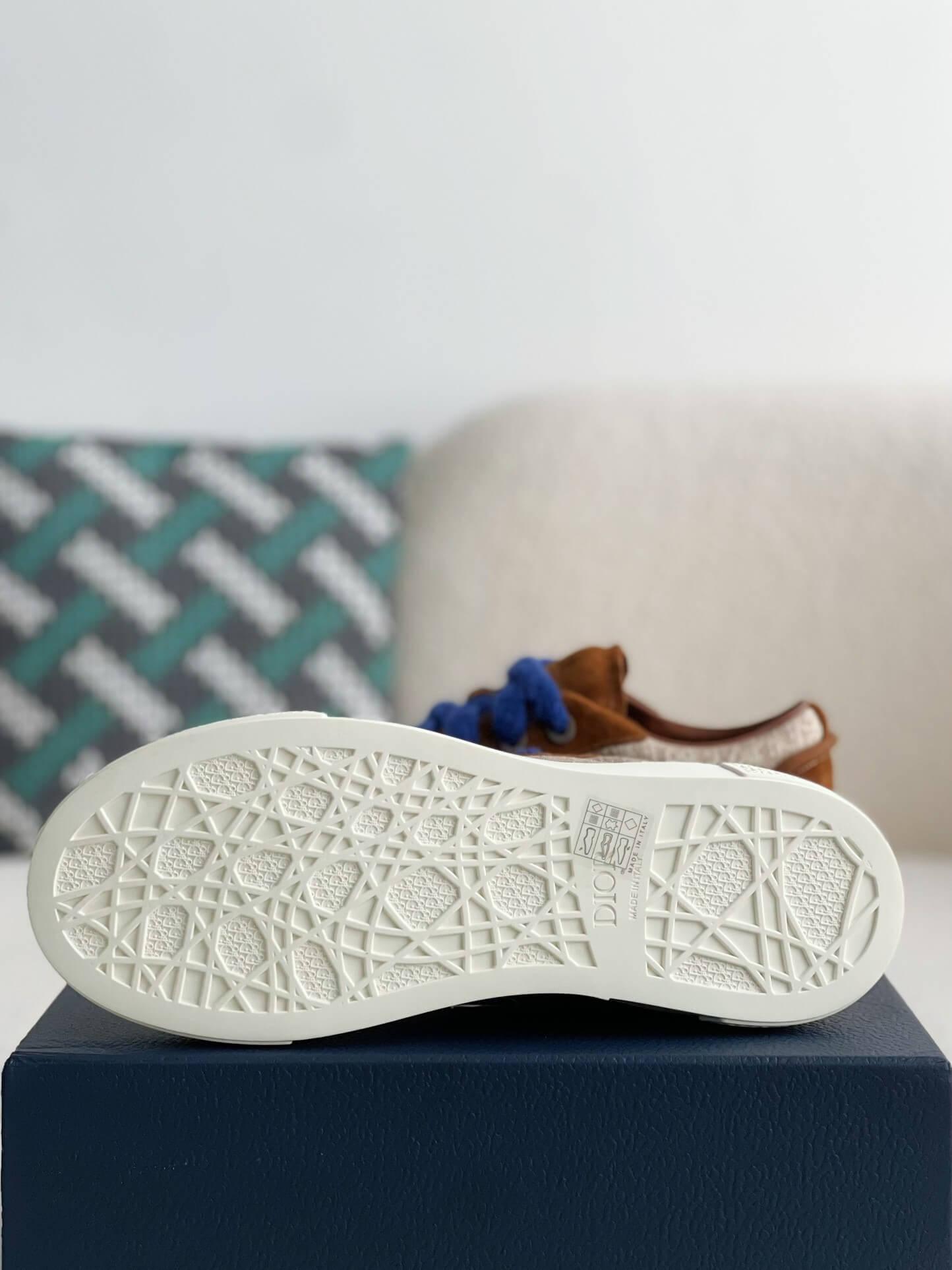 Dior B33 Cream Oblique Jacquard Brown Sneaker - tntwear1