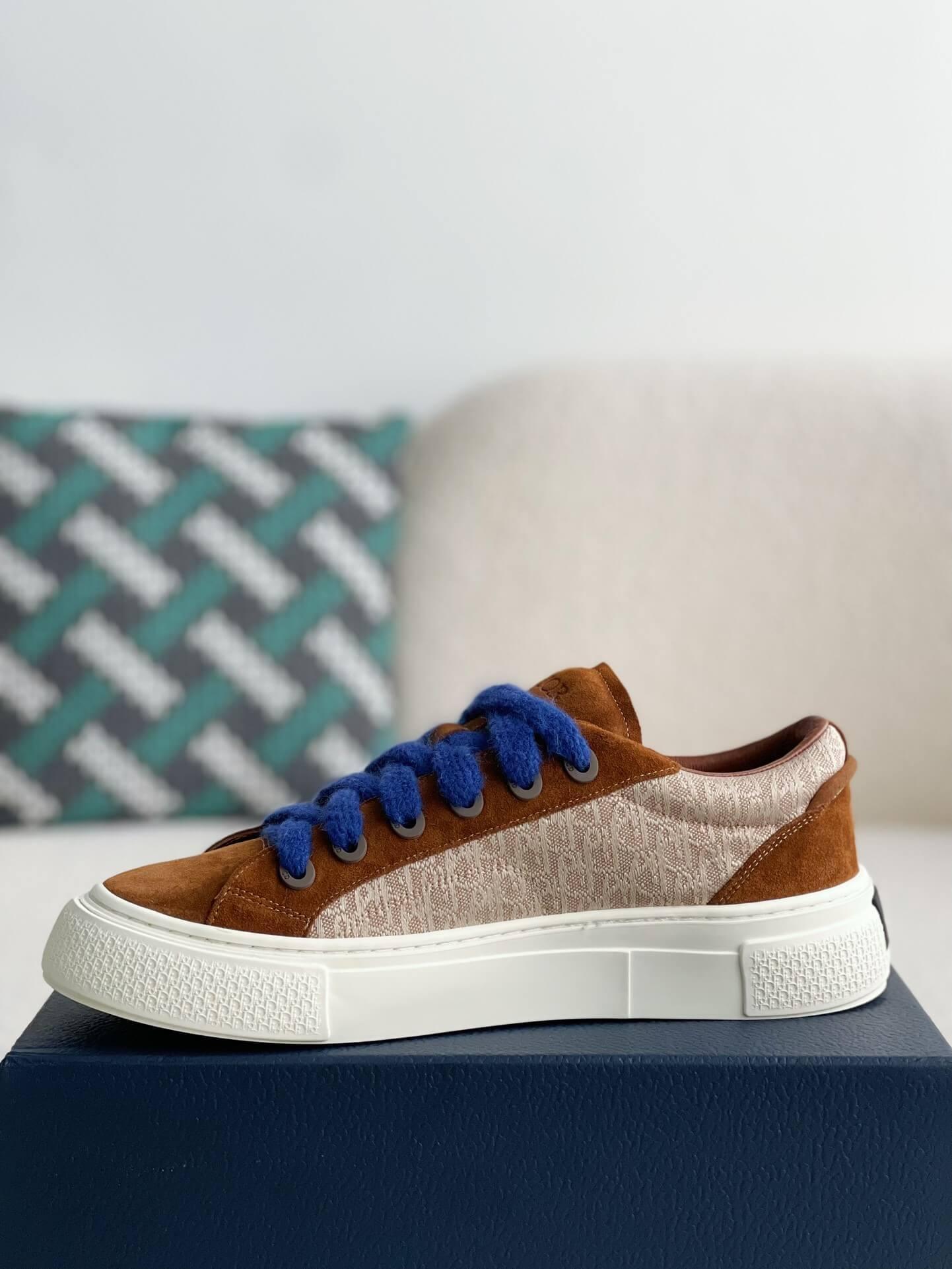 Dior B33 Cream Oblique Jacquard Brown Sneaker - tntwear1