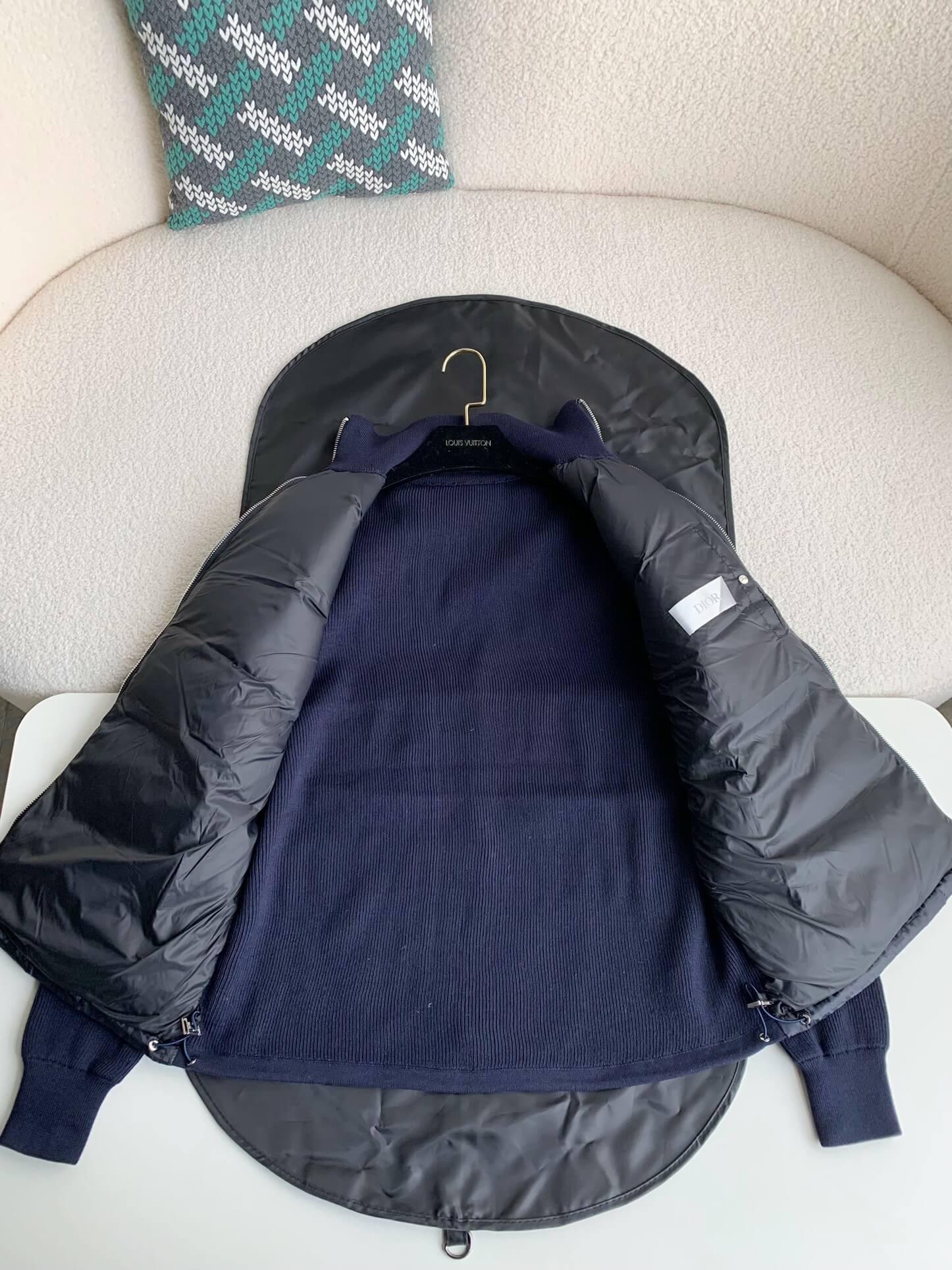 Dior Oblique Fleeced Navy Down Jacket - tntwear1