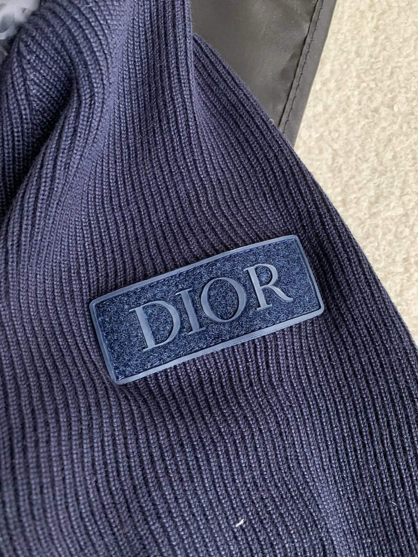 Dior Oblique Fleeced Navy Down Jacket - tntwear1