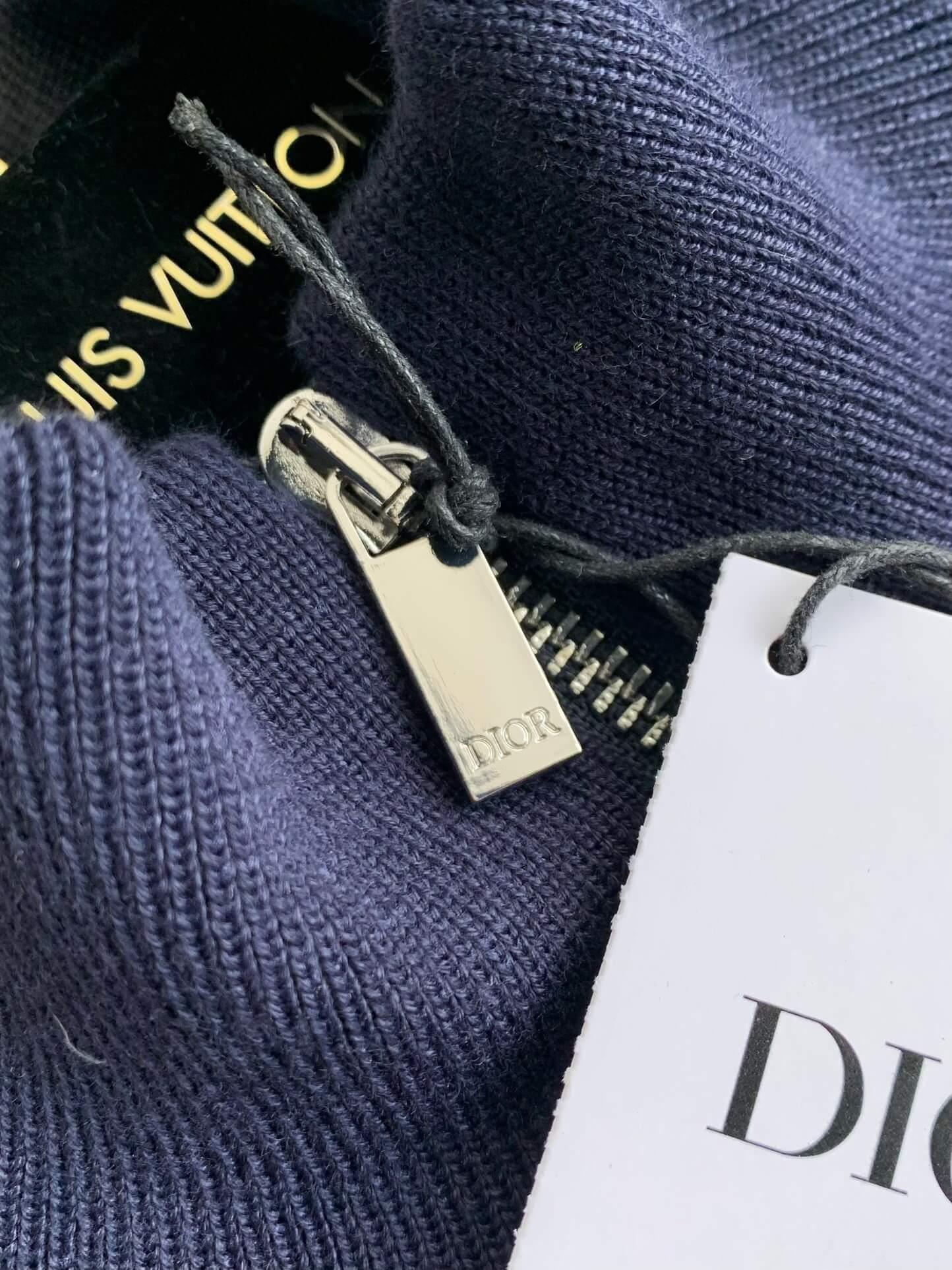 Dior Oblique Fleeced Navy Down Jacket - tntwear1