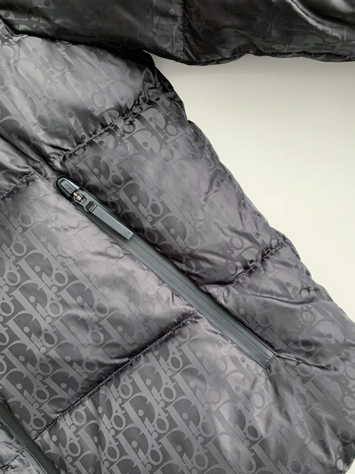 Dior Oblique Hooded Puffer Black Down Jacket - tntwear1