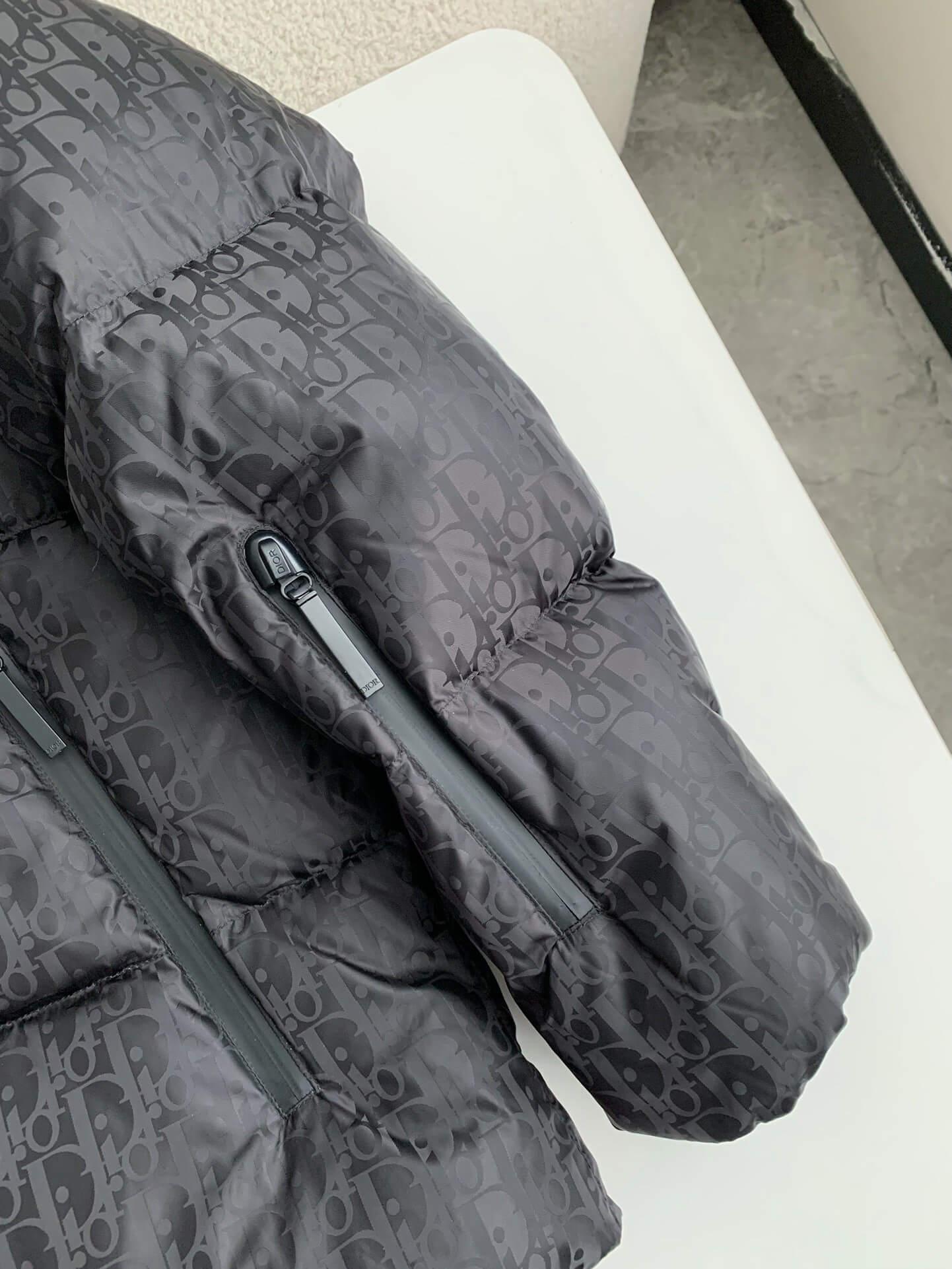Dior Oblique Hooded Puffer Black Down Jacket - tntwear1