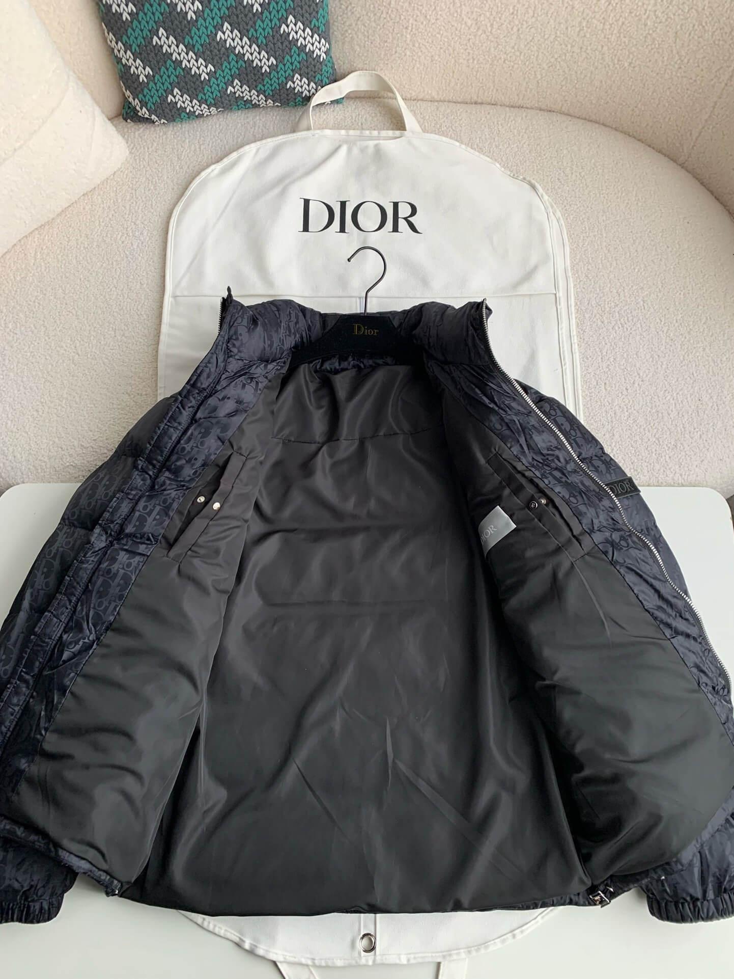 Dior Oblique Technical Jacquard Black Down Jacket - tntwear1