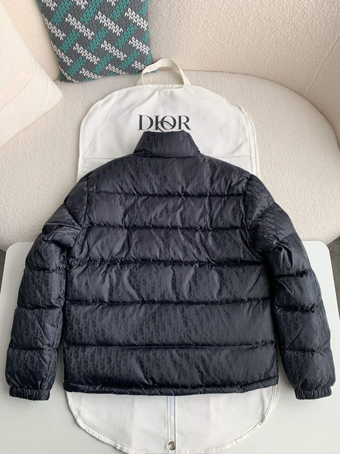 Dior Oblique Technical Jacquard Black Down Jacket - tntwear1