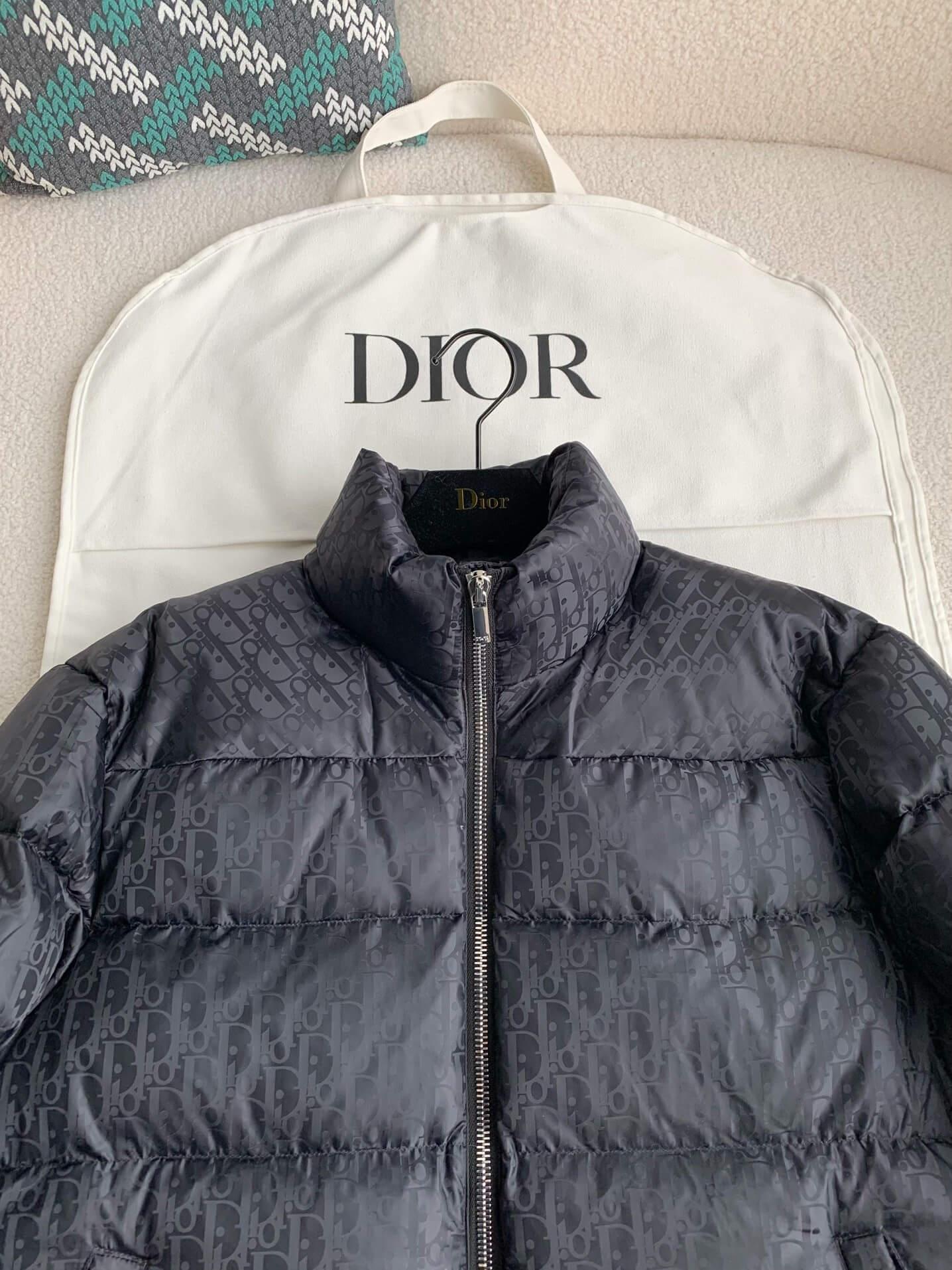 Dior Oblique Technical Jacquard Black Down Jacket - tntwear1