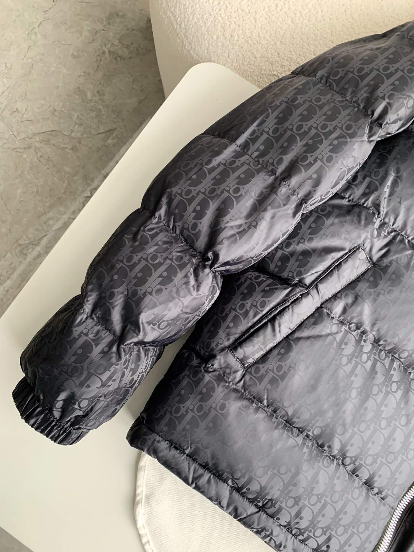 Dior Oblique Technical Jacquard Black Down Jacket - tntwear1