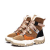 New High Top Multi Color Motorcycle Ankle Sneakers Suede Leather Casual Shoe Platform Wedge Comfortable Luxury Women Winter Boot - tntwear1