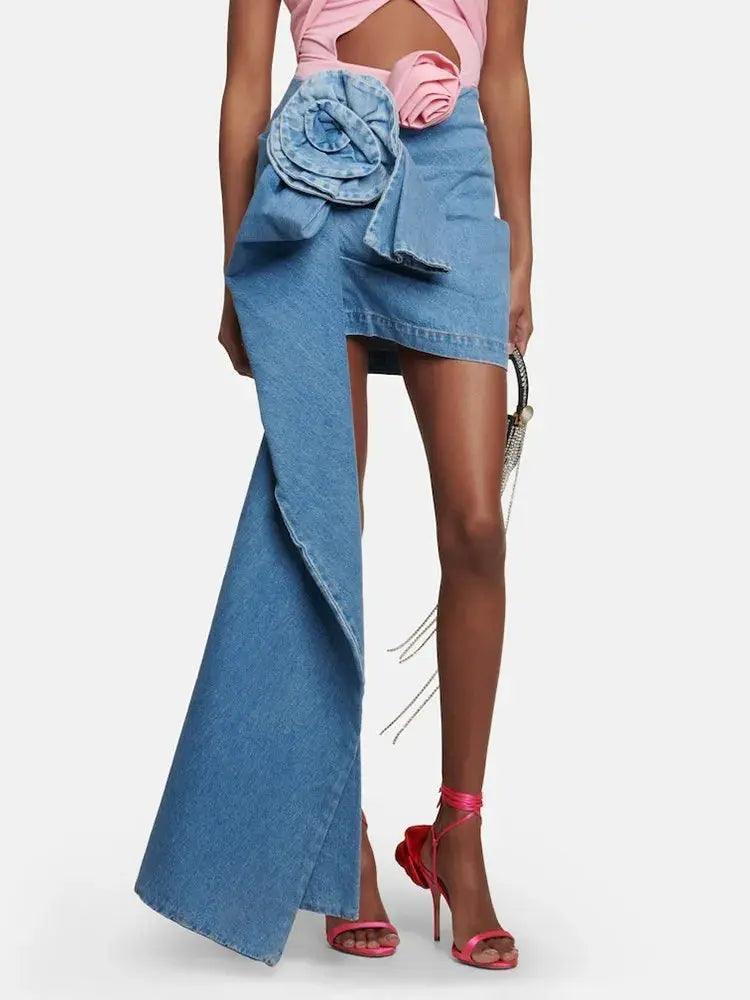 Gala Chic Denim Skirt - tntwear1