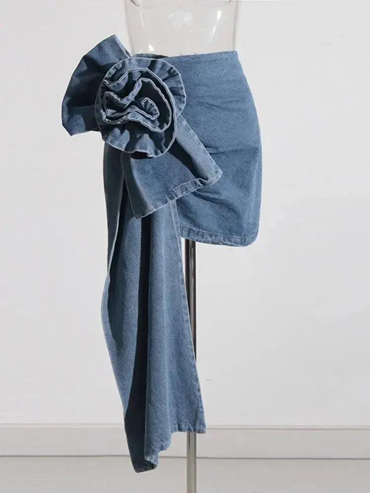 Gala Chic Denim Skirt - tntwear1