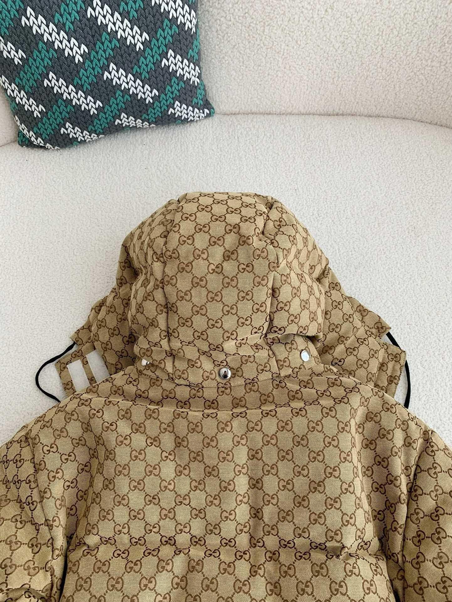 Gucci GG Camel & Ebony Jacquard Hooded Jacket