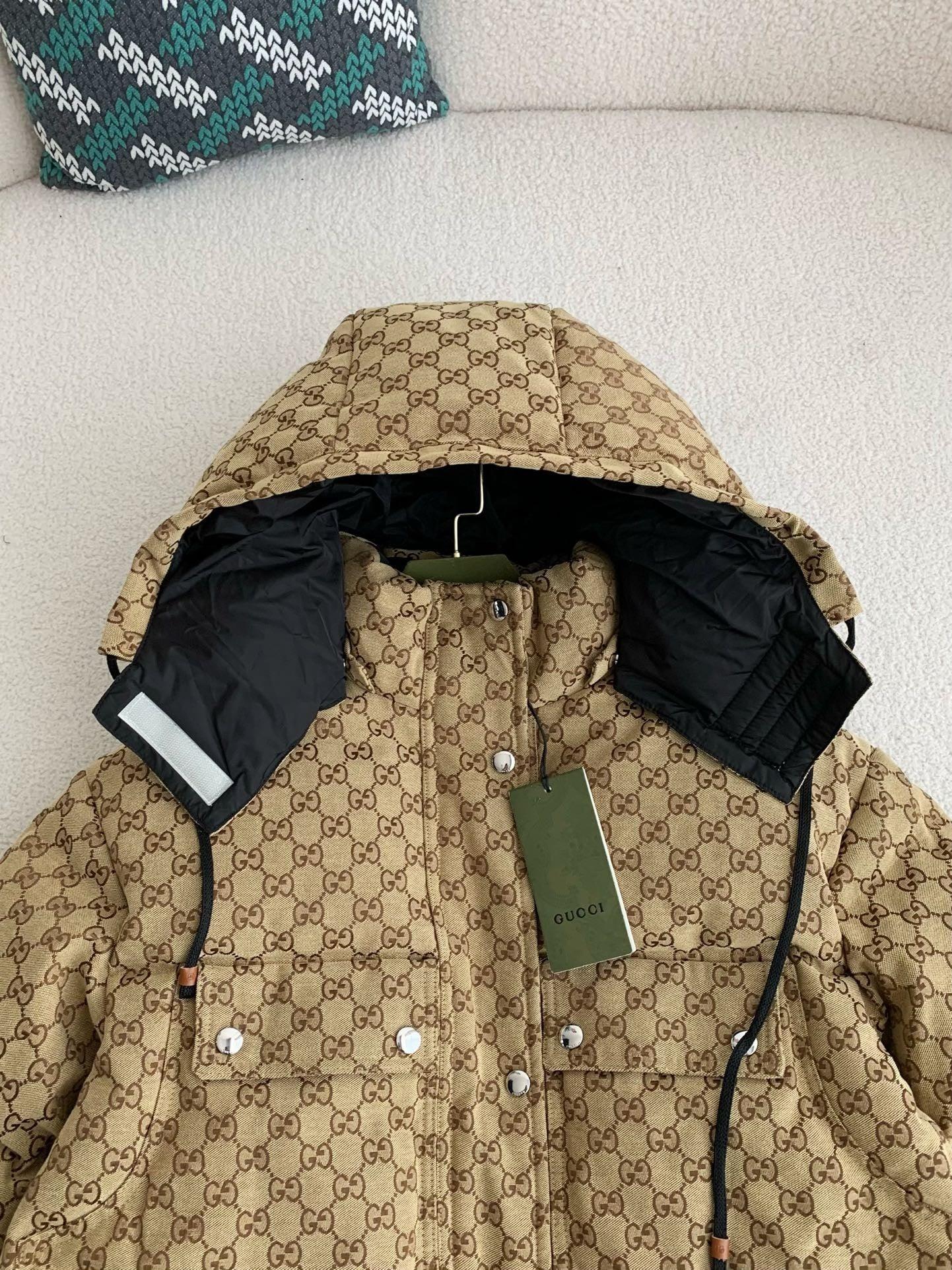 Gucci GG Camel & Ebony Jacquard Hooded Jacket