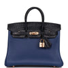 Birkin 25 Bleu Saphir and Marine Matte Alligator and Togo Touch Rose Gold Hardware - tntwear1
