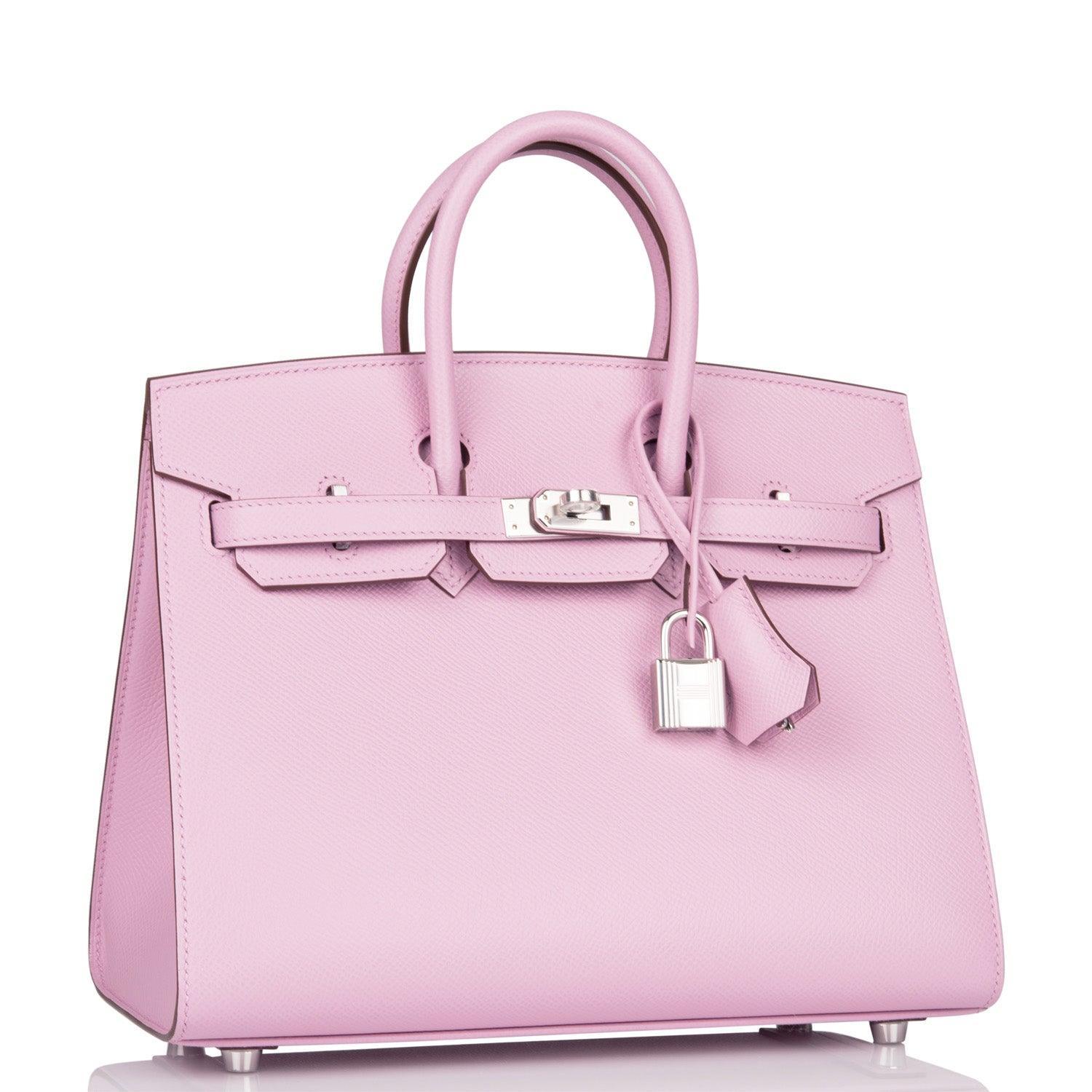 Birkin Sellier 25 Mauve Sylvestre Epsom Palladium Hardware - tntwear1