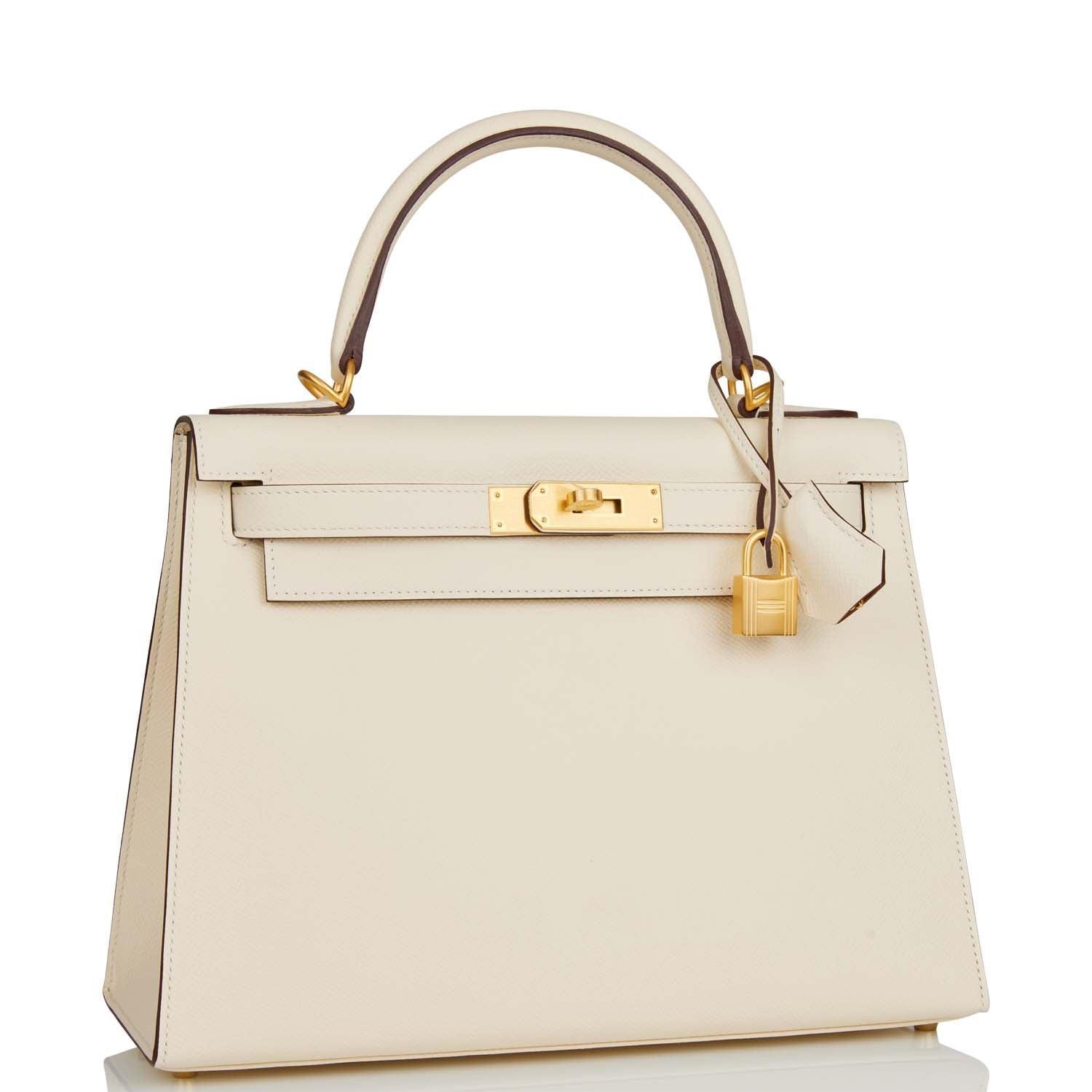 Special Order (HSS) Kelly Sellier 28 Nata Verso Epsom Brushed Gold Hardware - tntwear1