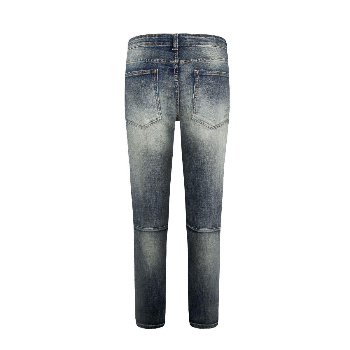 Distressed Dirty Washed Denim w/ Camo Patch Details - tntwear1