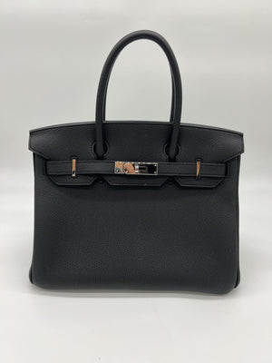 HRMS Birkin 30 Noir Togo Palladium Hardware - tntwear1