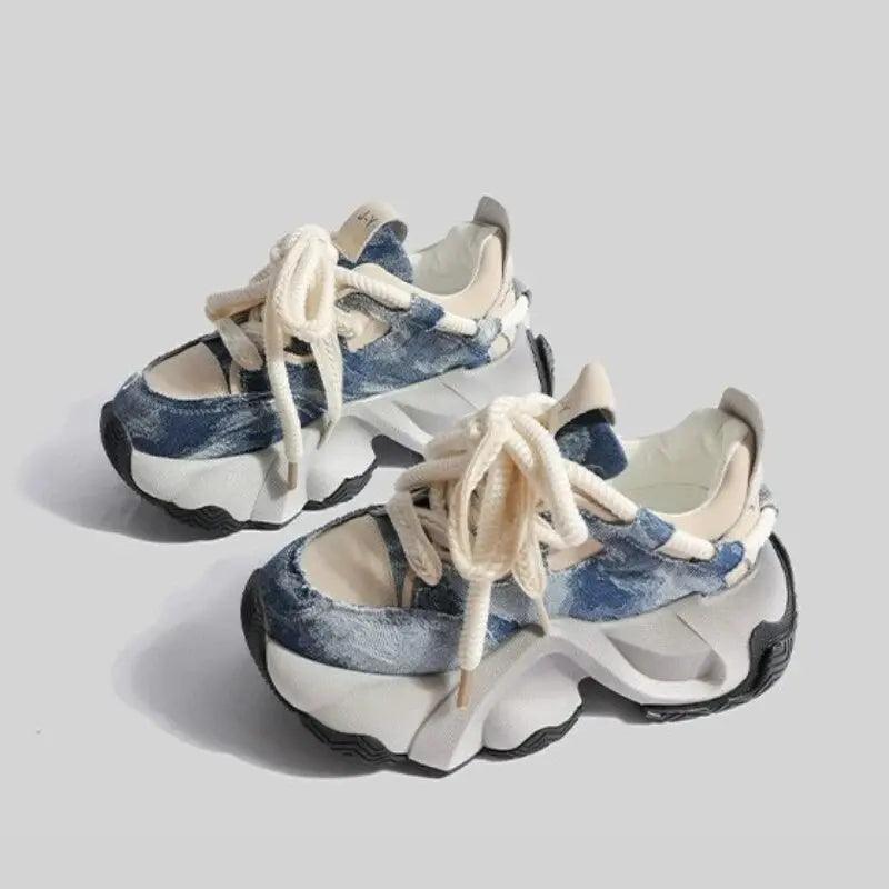 Invista Denim Chunky Sneakers - tntwear1