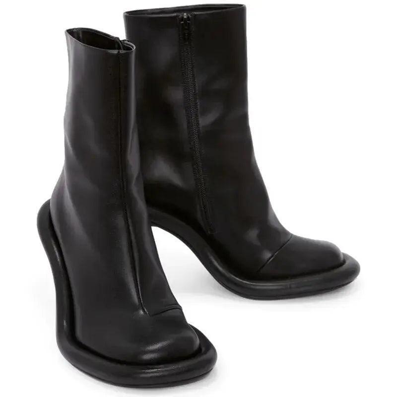 Lexa Round Zipper Heels - tntwear1