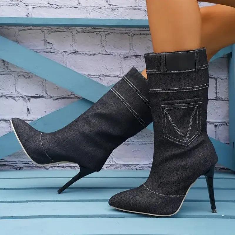 Lexington Denim Heels - tntwear1
