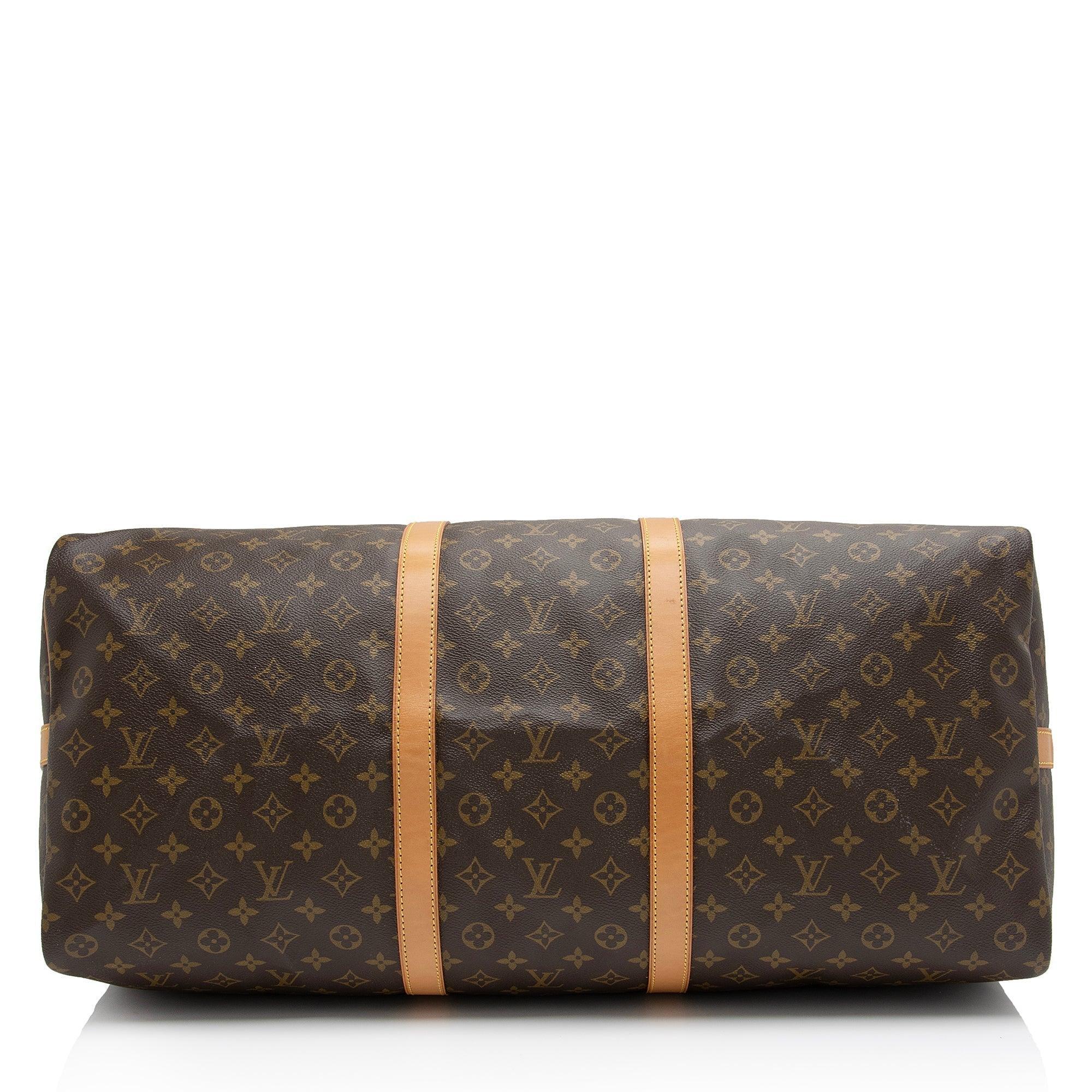 Louis Vuitton Vintage Monogram Canvas Keepall Bandouliere 60 Duffle Bag - tntwear1