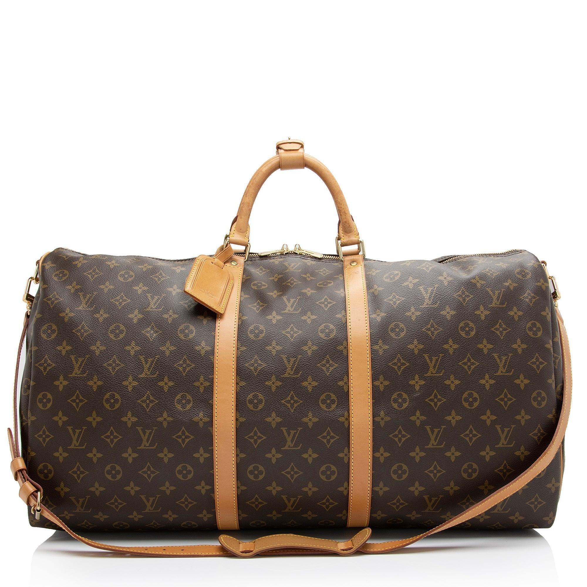 Louis Vuitton Vintage Monogram Canvas Keepall Bandouliere 60 Duffle Bag - tntwear1