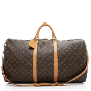 Louis Vuitton Vintage Monogram Canvas Keepall Bandouliere 60 Duffle Bag - tntwear1