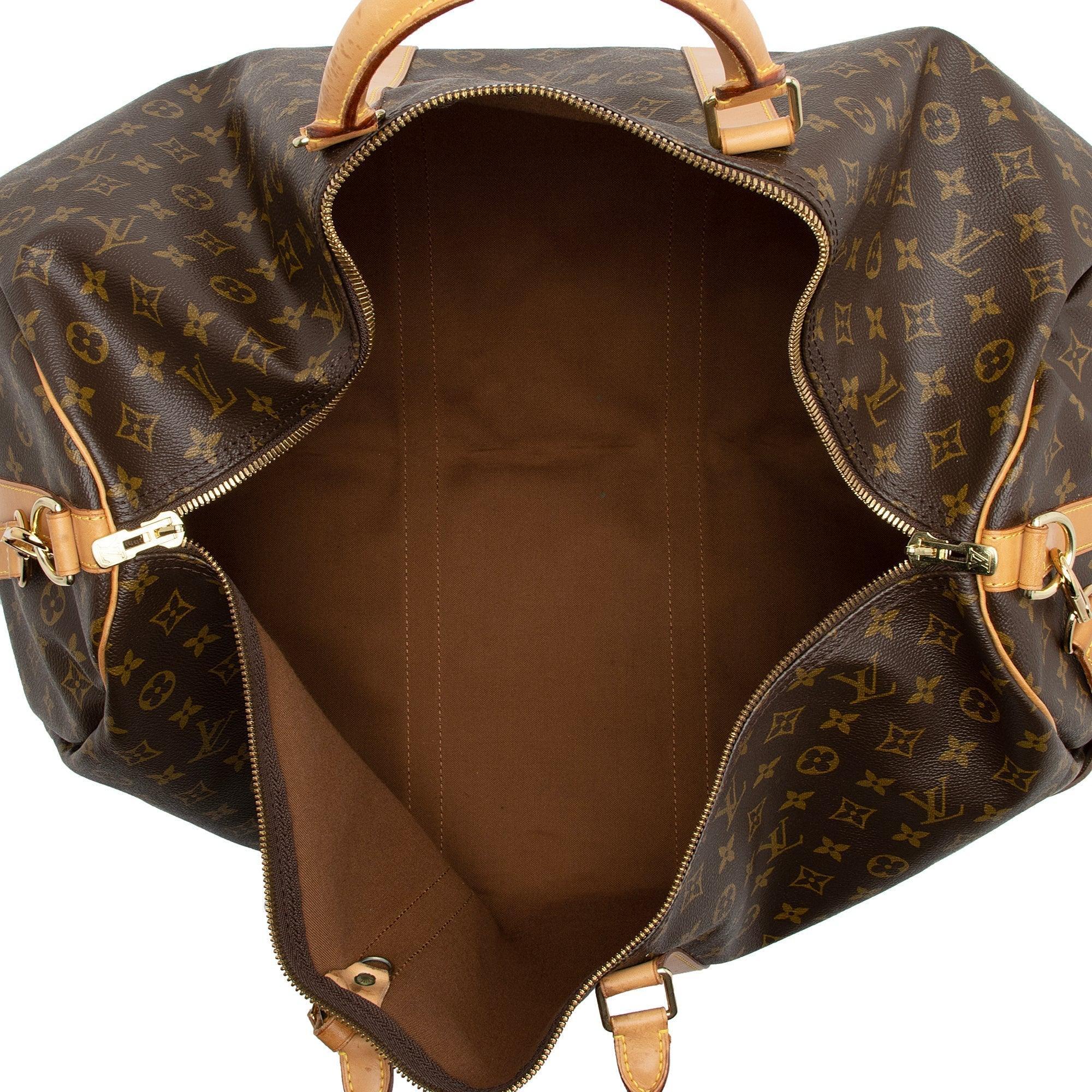 Louis Vuitton Vintage Monogram Canvas Keepall Bandouliere 60 Duffle Bag - tntwear1