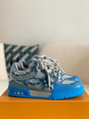 LV Skate Trainer Swarovski Crystals Blue Sneakers - tntwear1