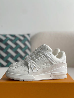 LV Trainer Monogram White Denim Sneaker - tntwear1