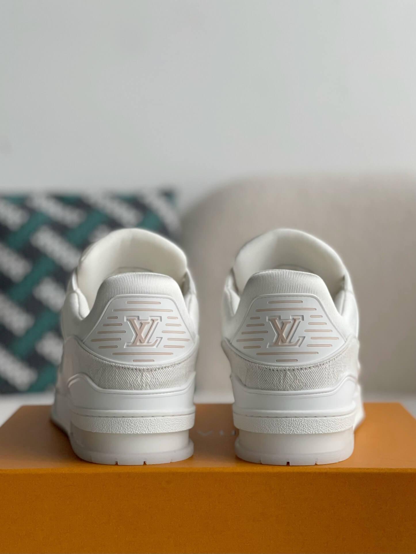 LV Trainer Monogram White Denim Sneaker - tntwear1