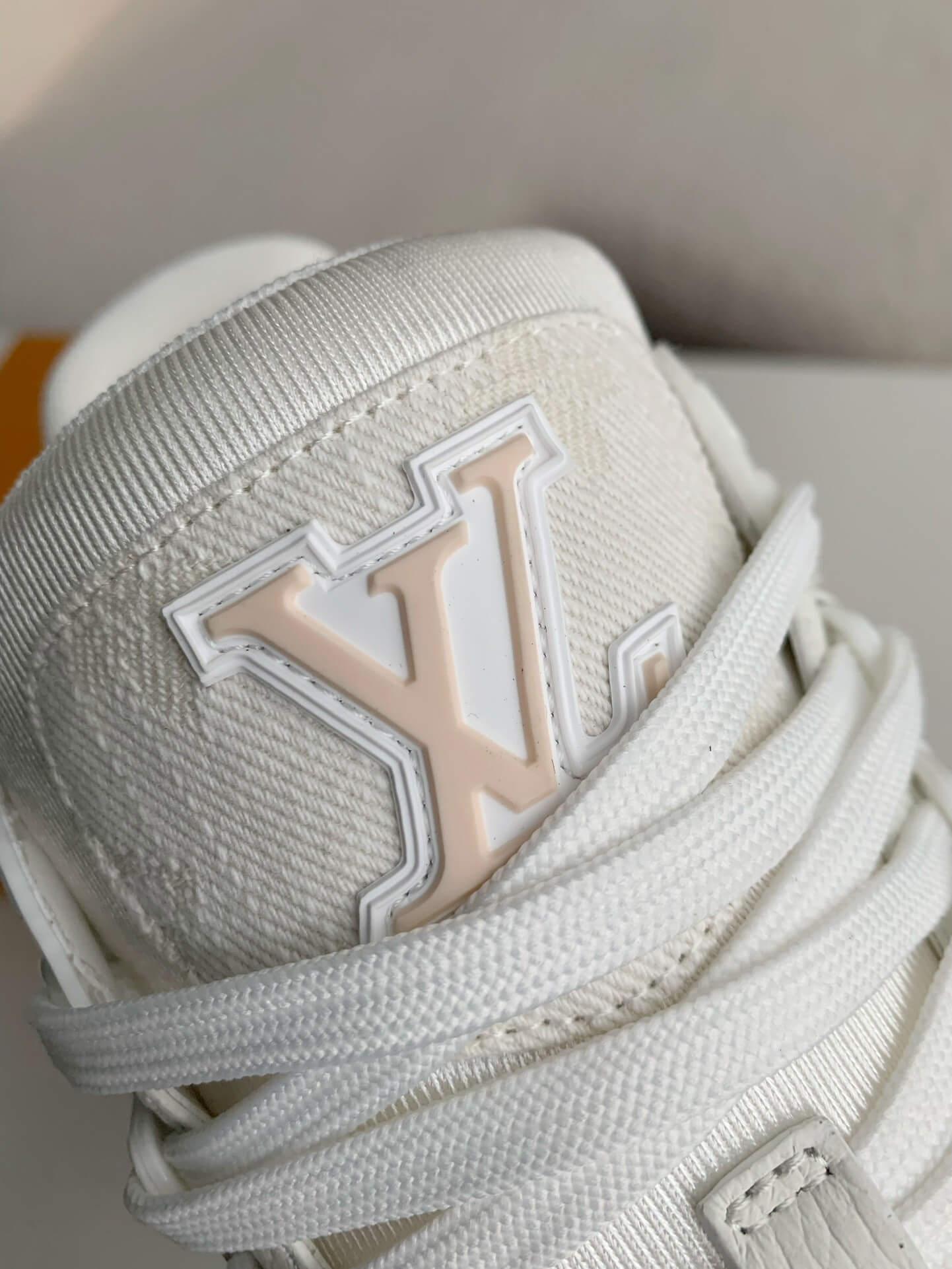 LV Trainer Monogram White Denim Sneaker - tntwear1