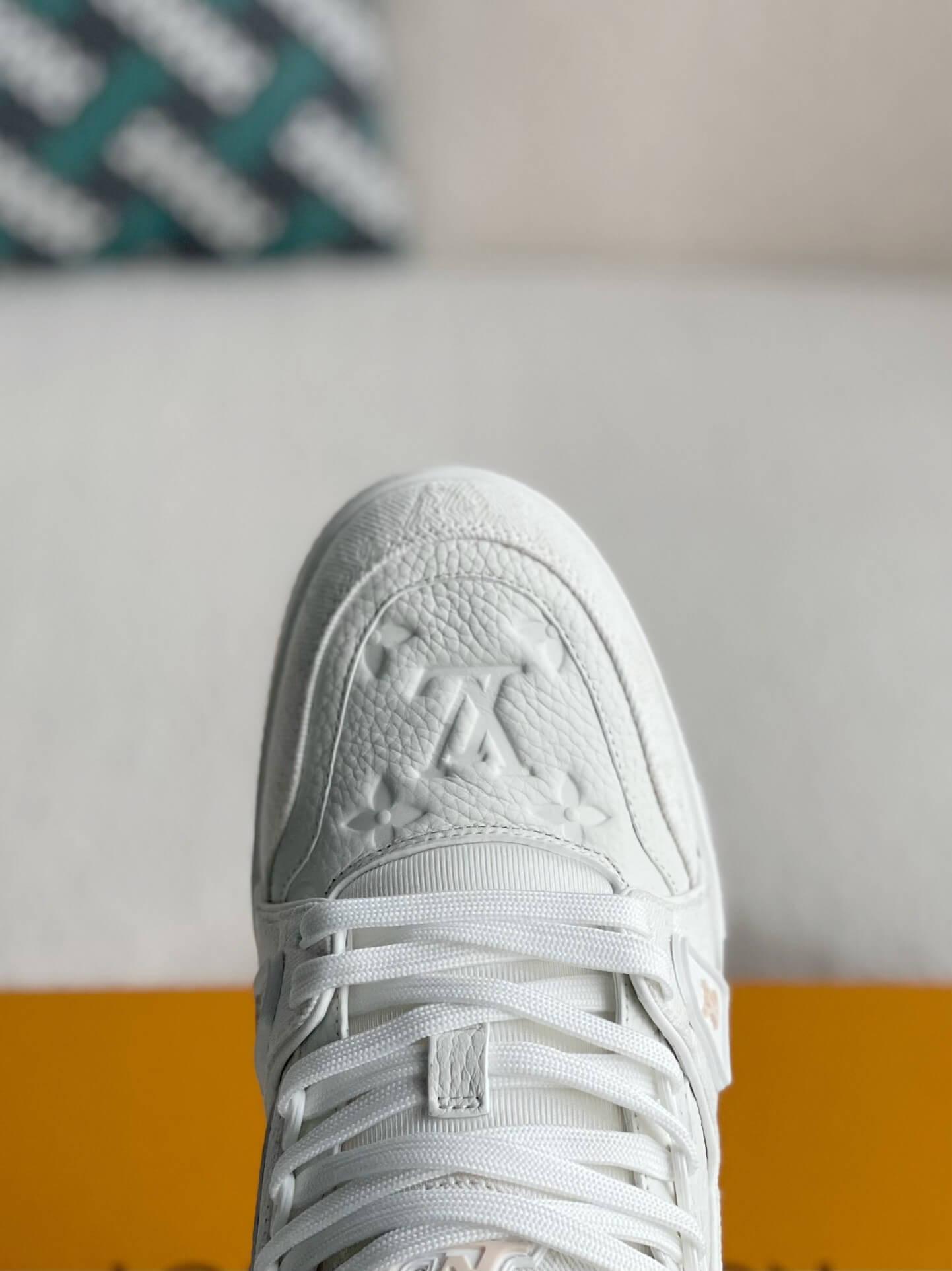LV Trainer Monogram White Denim Sneaker - tntwear1