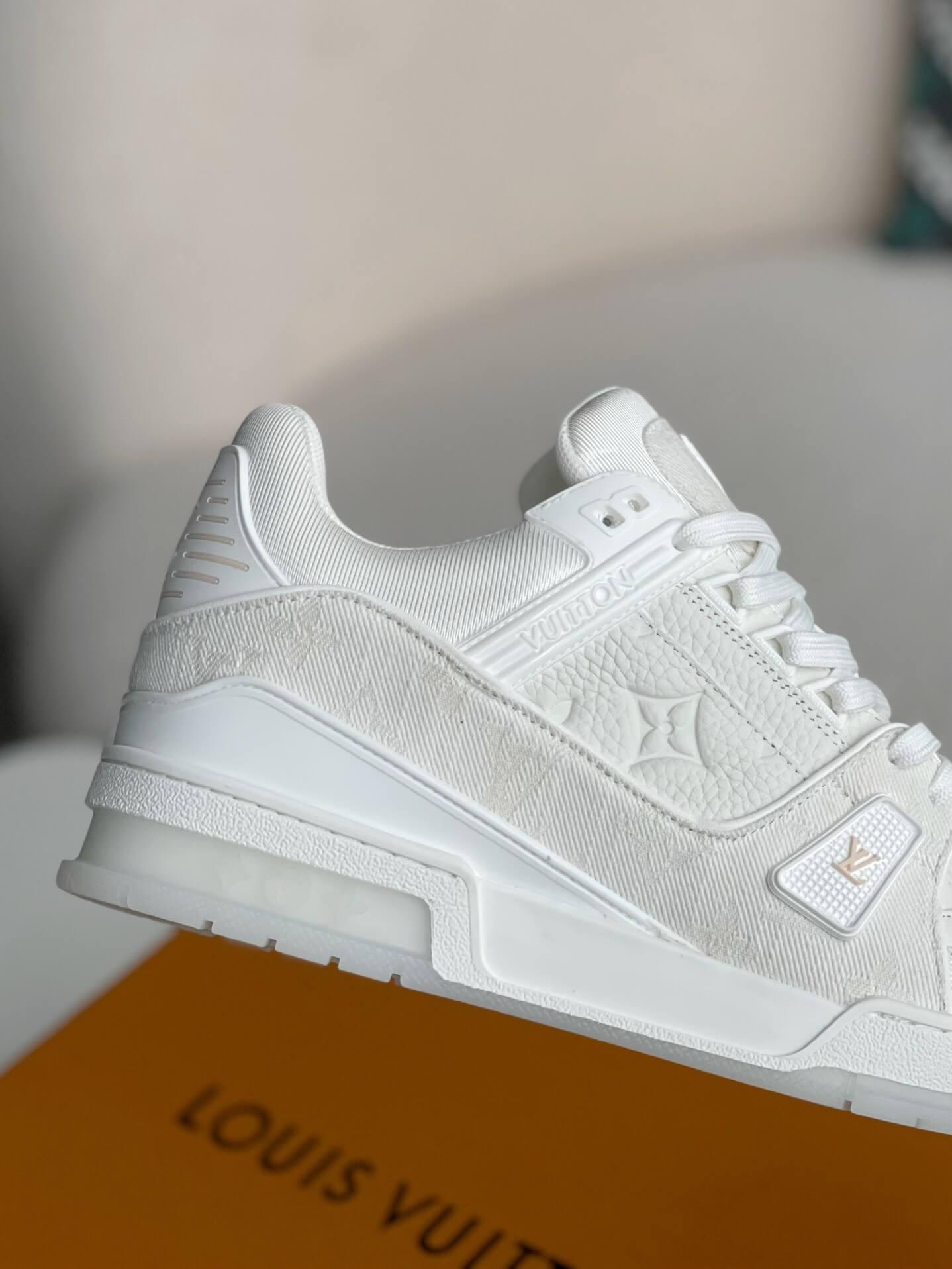 LV Trainer Monogram White Denim Sneaker - tntwear1
