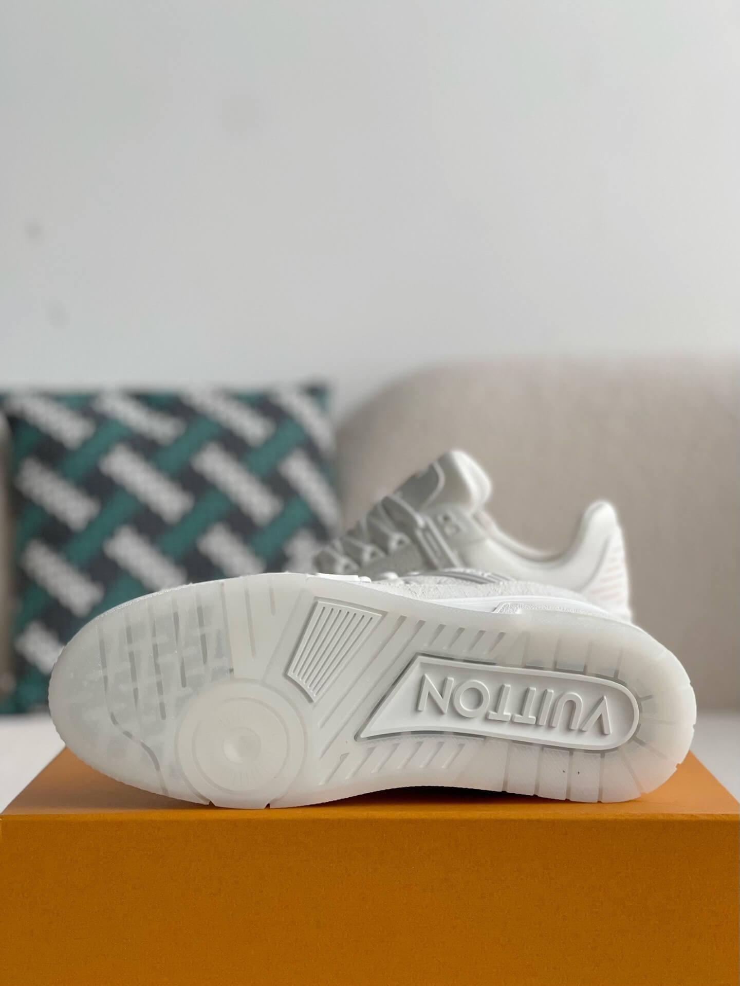 LV Trainer Monogram White Denim Sneaker - tntwear1