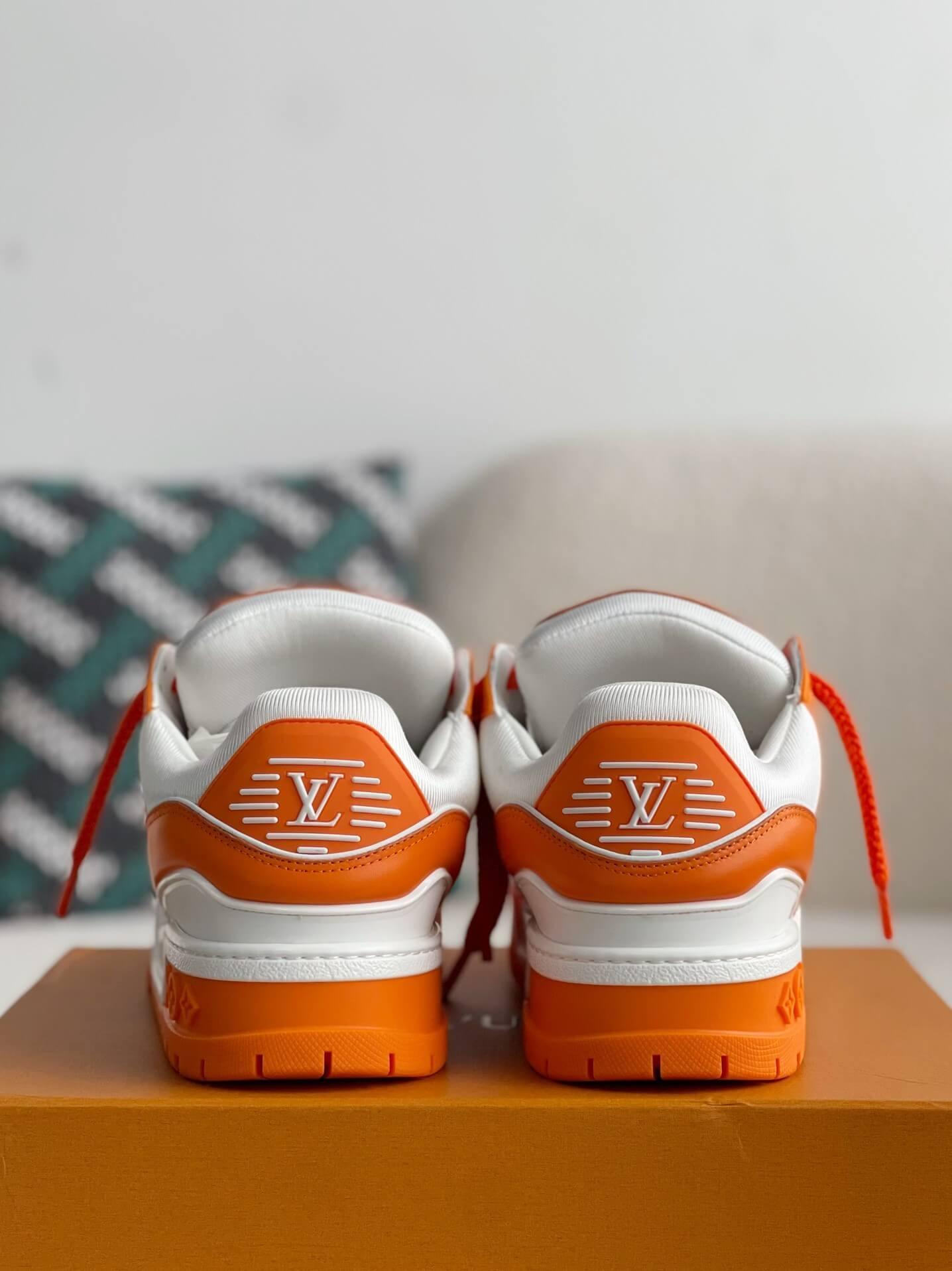 LV Trainer White Orange Maxi Sneaker - tntwear1