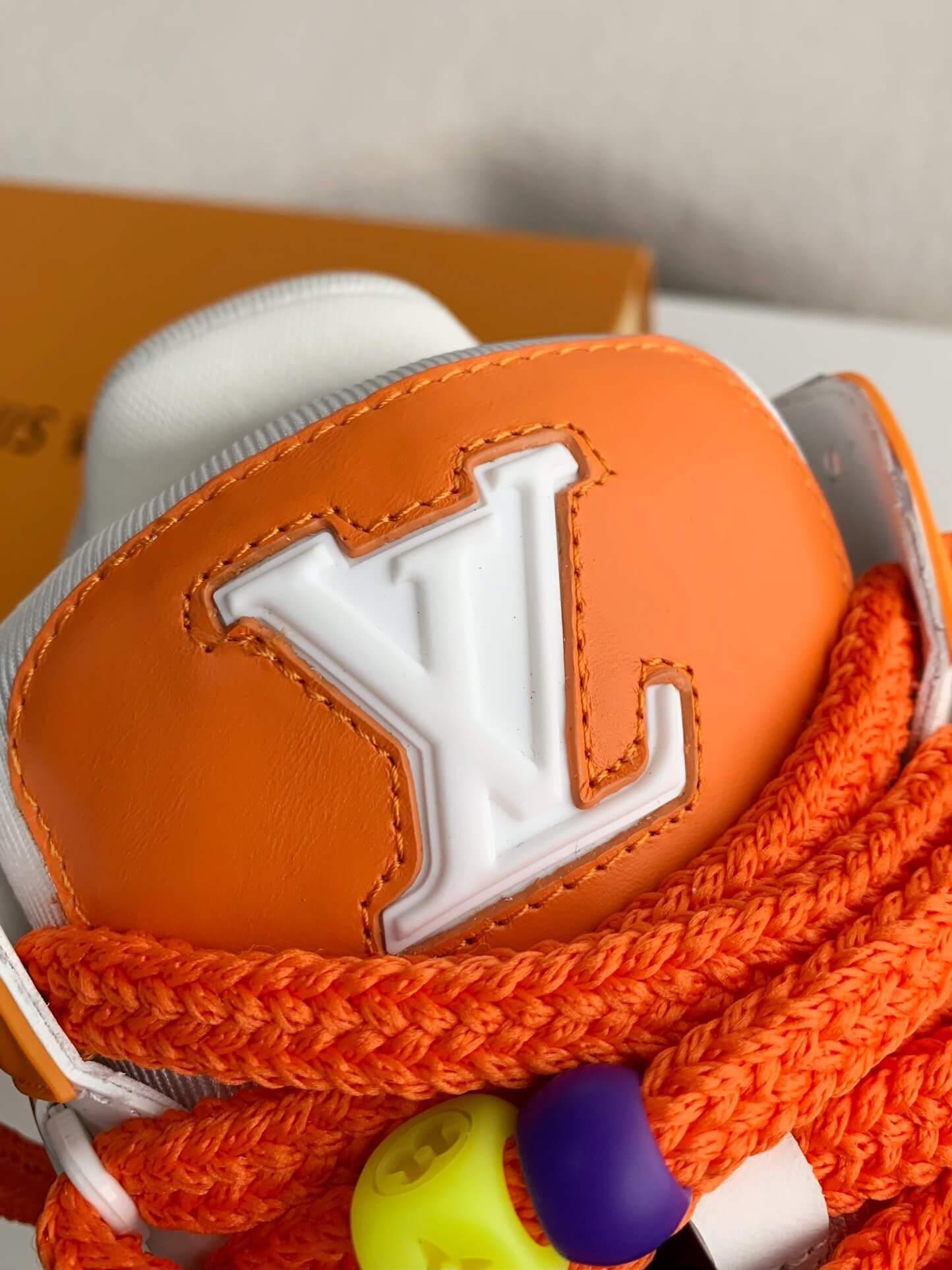 LV Trainer White Orange Maxi Sneaker - tntwear1