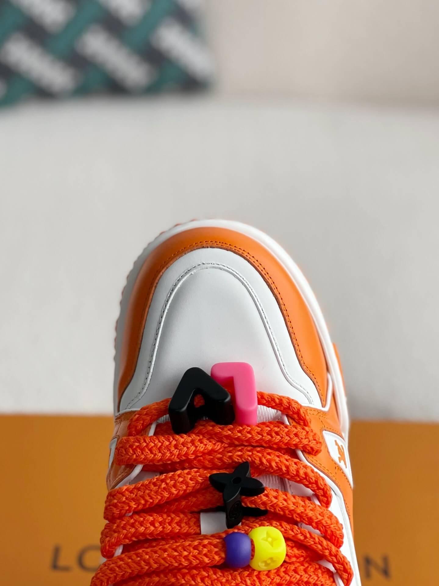 LV Trainer White Orange Maxi Sneaker - tntwear1