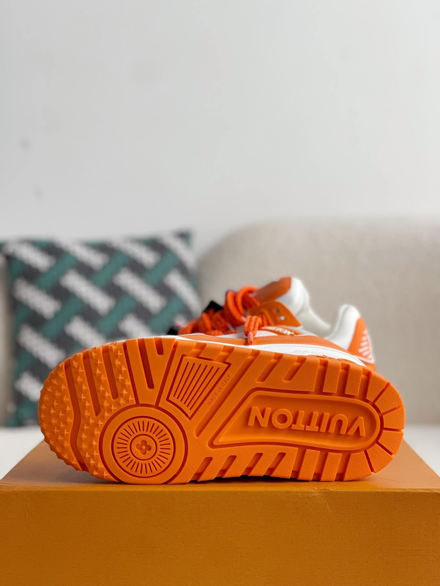 LV Trainer White Orange Maxi Sneaker - tntwear1