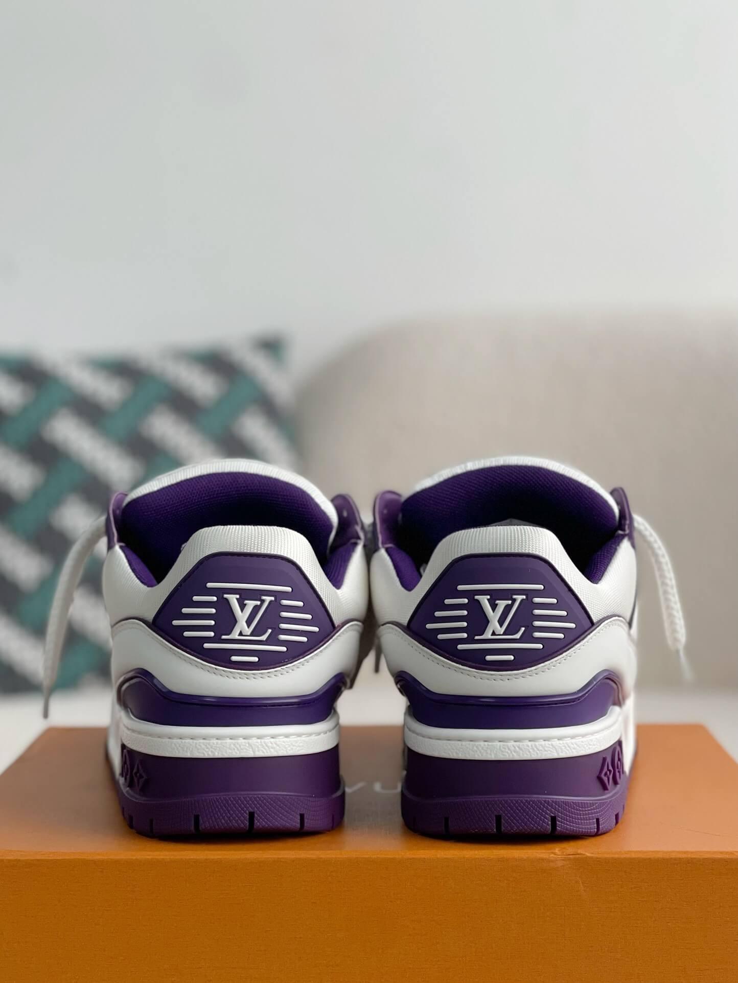 LV Trainer White Purple Maxi Sneaker - tntwear1