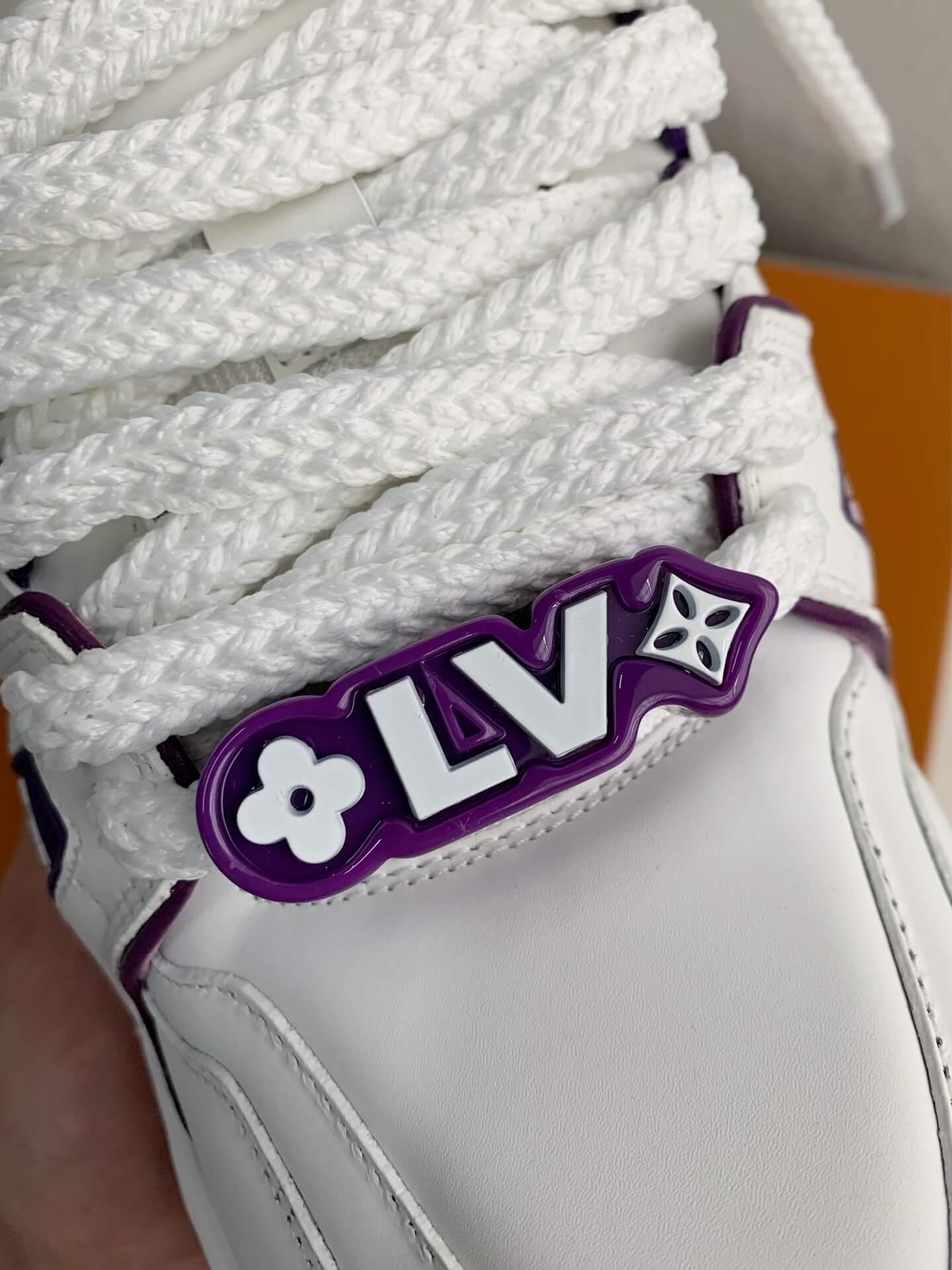 LV Trainer White Purple Maxi Sneaker - tntwear1